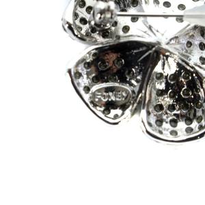 FOXEY フラワーブローチ アクセサリー ラインストーン ホワイト