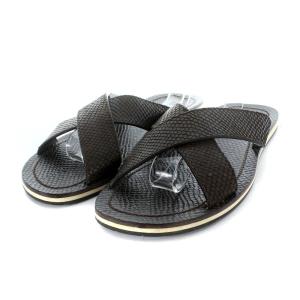 サンダル レザー 42 27cm 茶 ブラウン SH