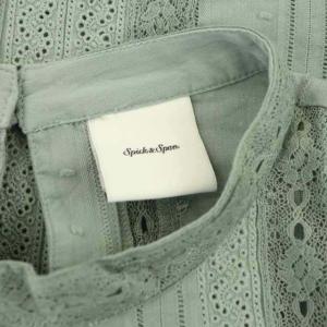 Spick&Span ドビーロンレースブラウス スタンドカラー 長袖 F 緑 グリーン