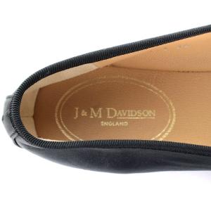 J&M DAVIDSON バレエシューズ パンプス リボン レザー 36 23cm 黒 ブラック