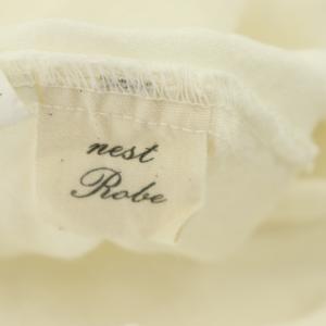 nest Robe リネンキャミギャザーワンピース ロング 裾フリンジ アイボリー