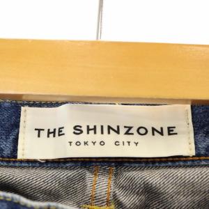 Shinzone カットオフデニムパンツ ジーンズ ストレート ボタンフライ 38 青 ブルー