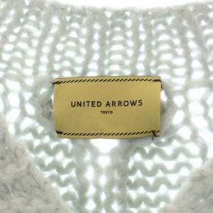 UNITED ARROWS ビッグケーブルニット セーター 長袖 Vネック ウール ライトブルー