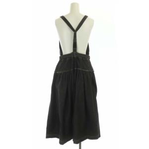 M'S GRACY 21SS デニムワンピース ジャンスカ ロング ベルト付き リネン混 38 黒 ブラック