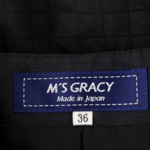 M'S GRACY 22AW キルティング風コートドレス ワンピース ジップアップ 膝丈 七分袖 36 黒