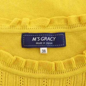 M'S GRACY ニット カットソー 半袖 フリル 38 黄色 イエロー