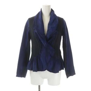 ISSEY MIYAKE  A.POC セットアップ 上下 プリーツ切替 ジャケット フリル フレアスカート 2 ネイビー