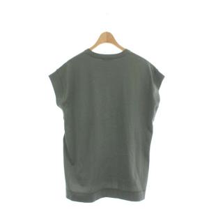 Drawer カットソー フレンチスリーブ 半袖 コットン 緑 グリーン