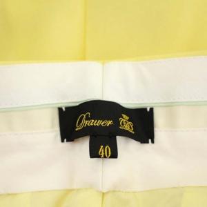 Drawer ウールモヘヤギャバジンテーパードパンツ センタープレス 40 黄色 イエロー