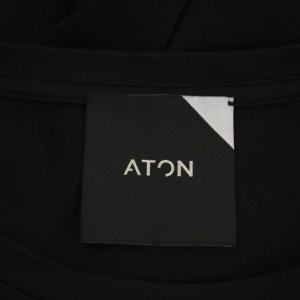 ATON SUVIN 60/2 ラウンドヘム S/S Tシャツ カットソー チュニック 半袖 プルオーバー 02 黒 ブラック