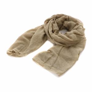 ストール 羽織 ラインストーン カシミア混 ベージュ