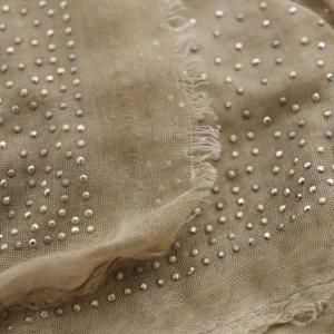 Faliero Sarti ストール 羽織 ラインストーン カシミア混 ベージュ