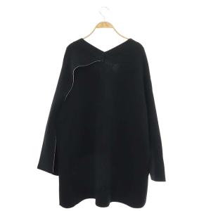 ADORE 22AW バイカラーダブルニットカーディガン オーバーサイズ 長袖 38 ブラック ホワイト