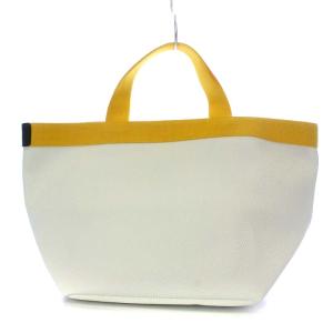 Hervé Chapelier リュクス舟型トートM ハンドバッグ コーテッドキャンバス ブラン ジョーヌ 707GP