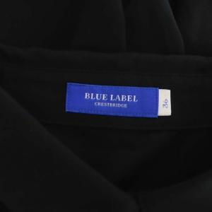 BLUE LABEL CRESTBRIDGE 22SS ウエスト切替シャツワンピース ロング 長袖 チェック 36 黒 赤 ベージュ