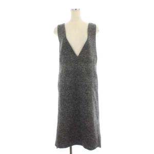 21AW グレンチェックジャンパースカート ワンピース ロング 36 グレー