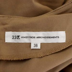 23区 vingt-trois 洗える コットンシルクタイプライターワンピース ノースリーブ フレア ロング 38 茶 ブラウン