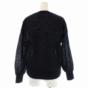 ANAYI 21AW モヘヤラメシアースリーブプルオーバーニット セーター 長袖 ウール混 36 黒 ブラック