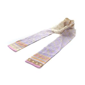 バンドー モノグラム マップ スカーフ 紫 パープル 白 ホワイト SH