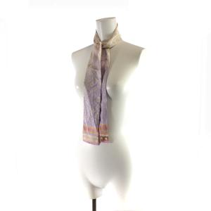 LOUIS VUITTON バンドー モノグラム マップ スカーフ 紫 パープル 白 ホワイト SH