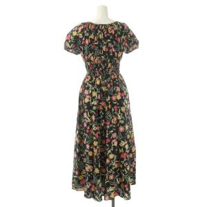 kate spade new york ルーフトップ ガーデン フローラル リビエラ ドレス ワンピース ラウンドネック 半袖 ロング ギャザー プルオーバー 花柄