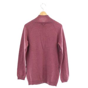 MARGARET HOWELL ハイネック ニット カーディガン 長袖 ウール F ワイン