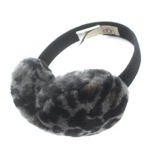 UGG australia 耳当て イヤーマフ ヒョウ柄 レオパード グレー 黒 ブラック