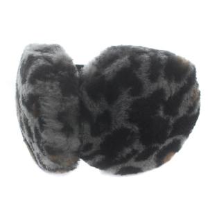 UGG australia 耳当て イヤーマフ ヒョウ柄 レオパード グレー 黒 ブラック