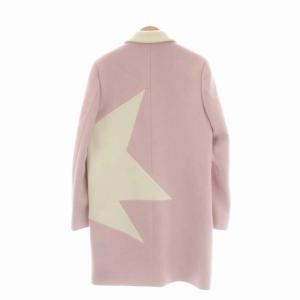 MSGM ウール ダブル ロングコート チェスター アウター 総裏地 38 オフホワイト ライトピンク