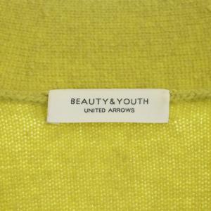 BEAUTY&YOUTH UNITED ARROWS ウールカシミヤ アクアオーバーVネックカーディガン 長袖 ライムイエロー