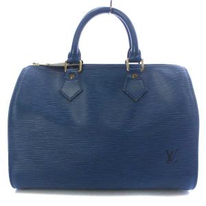 LOUIS VUITTON エピ スピーディ25 ボストンバッグ ミニ ハンドバッグ ペイント レザー 青