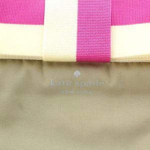 kate spade new york トートバッグ ナイロン リボン ベージュ ピンク 白 ホワイト