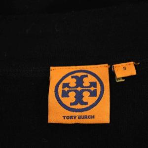 TORY BURCH ニットカーディガン 長袖 Vネック 金ボタン S 黒 ブラック