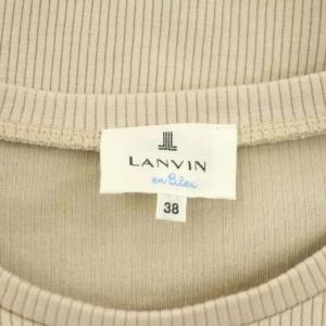 LANVIN en Bleu 楊柳フリルリブカットソー ニット 長袖 38 ベージュ