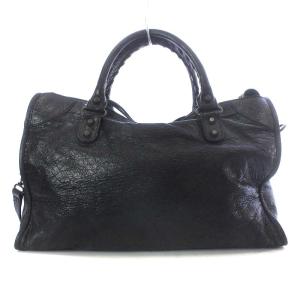 BALENCIAGA ザ・シティ ハンドバッグ ショルダーバッグ 2way レザー ミラー付き ブラック 115748
