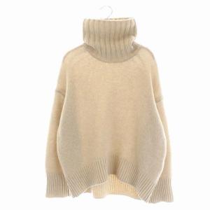 ファインウールプルオーバー ニット タートルネック セーター 長袖 S ベージュ