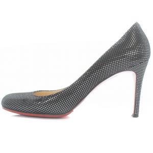 Christian Louboutin パンプス ドット ピンヒール 37 24cm 黒 ブラック