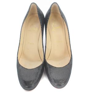 Christian Louboutin パンプス ドット ピンヒール 37 24cm 黒 ブラック