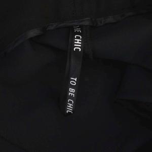 TO BE CHIC リボン テーパードパンツ ジッパーフライ 40 黒 ブラック