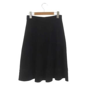 TO BE CHIC ニットフレアスカート ひざ丈 40 黒 ブラック