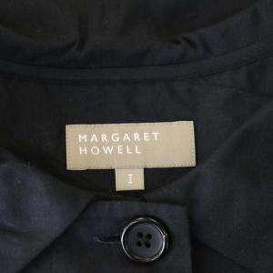 MARGARET HOWELL PLAIN COTTON FLANNEL シャツ 五分袖 比翼ボタン 1 黒 ブラック