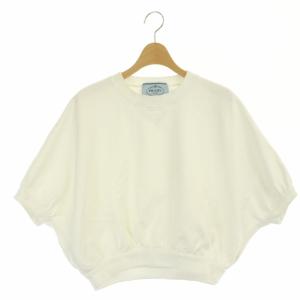 コットントライアングルスウェットプルオーバー トレーナー 半袖 ドルマンスリーブ S 白 ホワイト