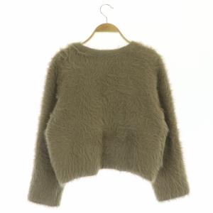 CELFORD 21AW ファーライクニットカーディガン 長袖 クロップド丈 36 モカ
