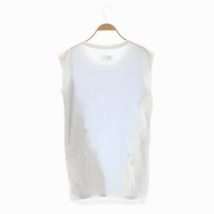 Maison Margiela マルタンマルジェラ MM6 ノースリーブ チュニック カットソー プリント S 白 ホワイト マルチカラー