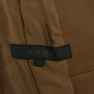 ANAYI ノーカラーレザージャケット ブルゾン 羊革 総裏地 38 茶 ブラウン