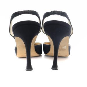 MANOLO BLAHNIK パンプス ポインテッドトゥ バックストラップ 38 25.0cm 黒 ブラック