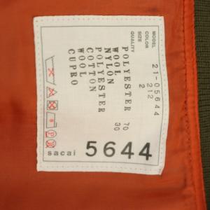 sacai 21SS ミックススーチングMA-1ブルゾン テーラード ジャケット 2B サイズ2