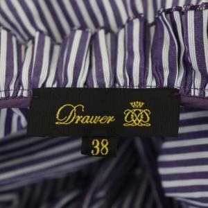 Drawer 21SS フリルブラウス ストライプ 38 パープル