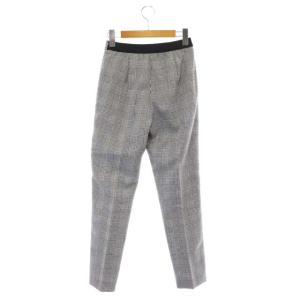 Chesty フラワーチェックパンツ テーパード 0 白 黒 ホワイト ブラック