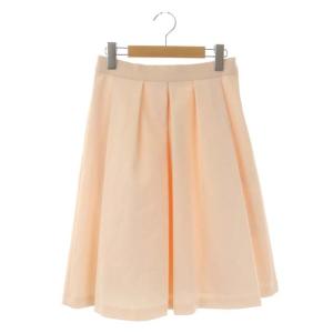 フォーマルスカート フレア ひざ丈 タック 38 ライトピンク